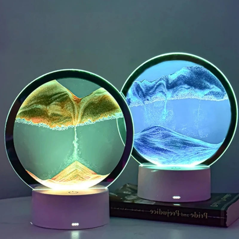Creative Quicksand Night Light / 3D Natural Landscape Bedside lamps